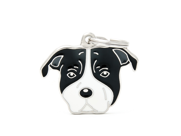 תג AMSTAFF WHITE BLACK-MF80