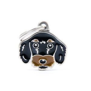 תג WIRE-HAIRED DACHSHUND BLACK-MF71
