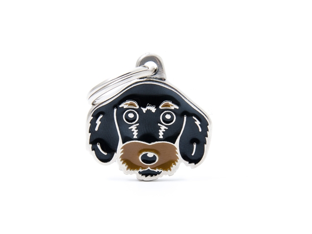 תג WIRE-HAIRED DACHSHUND BLACK-MF71
