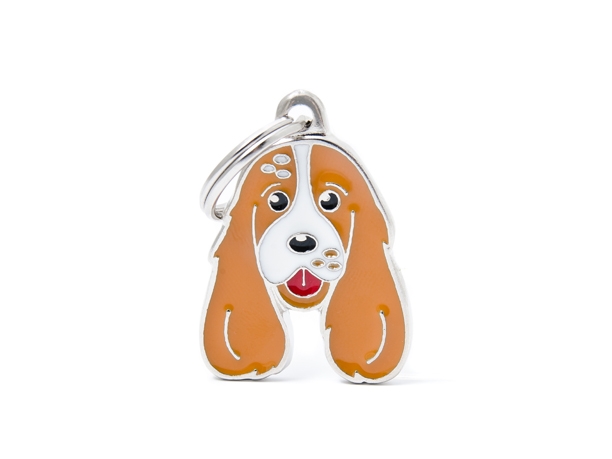 תג COCKER WHITE AND BROWN-MF12