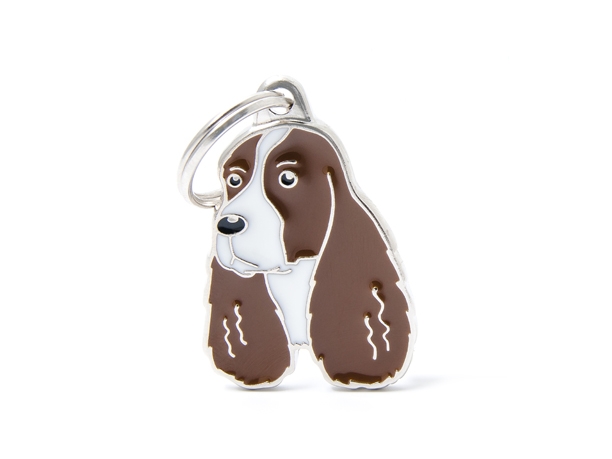 תג SPRINGER SPANIEL BROWN AND WHITE-MF87
