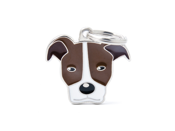תג PITBULL WHITE BROWN-MF06